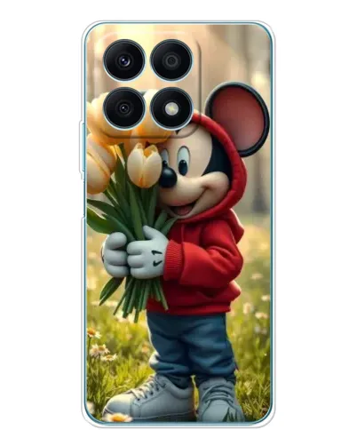 Чехол для Huawei Honor X8a с картинкой «Микки с тюльпанами» Чехол для Huawei Honor X8a с картинкой «Микки с тюльпанами»