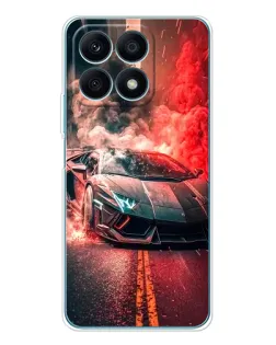 Чехол для Huawei Honor X8a с картинкой «Lamborghini красный дым»
