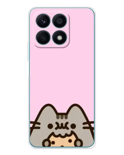 Чехол для Huawei Honor X8a с картинкой «Pusheen и печенье»