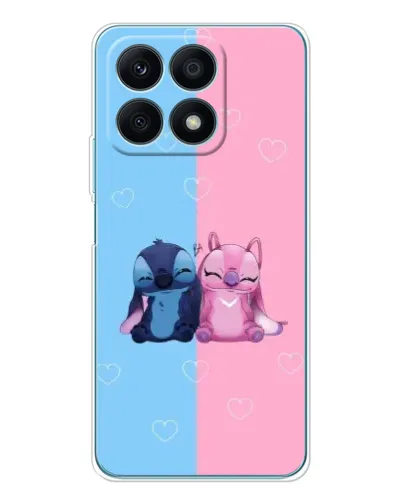 Чехол для Huawei Honor X8a с картинкой «Stitch и Angel Love»