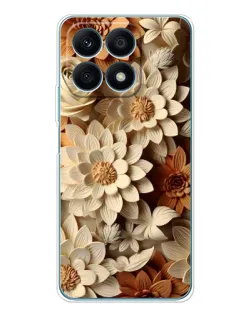 Чохол для Huawei Honor X8a з картинкою «Бежевий флористичний декор» Чохол для Huawei Honor X8a з картинкою «Бежевий флористичний декор»