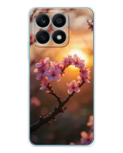 Чехол для Huawei Honor X8a с картинкой «Розовый цвет сердце на фоне заката» Чехол для Huawei Honor X8a с картинкой «Розовый цвет сердце на фоне заката»
