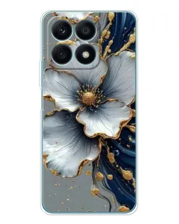 Чохол для Huawei Honor X8a з картинкою «Біла квітка та золотий флюїд» Чохол для Huawei Honor X8a з картинкою «Біла квітка та золотий флюїд»