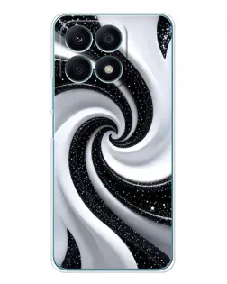 Чохол для Huawei Honor X8a з картинкою «Чорно-біла спіраль»