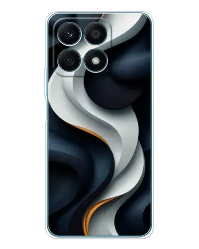 Чехол для Huawei Honor X8a с картинкой «Объемные черно-белые ленты» Чехол для Huawei Honor X8a с картинкой «Объемные черно-белые ленты»
