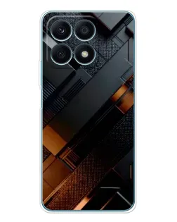 Чехол для Huawei Honor X8a с картинкой «Черные геометрические блоки»