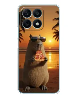 Чохол для Huawei Honor X8a з картинкою «Капібара з піцою» Чохол для Huawei Honor X8a з картинкою «Капібара з піцою»