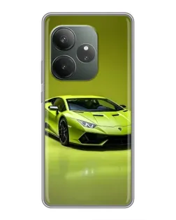 Чехол для Huawei Honor X8d с картинкой «Салатовый Lamborghini Huracan»