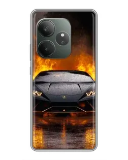 Чехол для Huawei Honor X8d с картинкой «Lamborghini в огне»