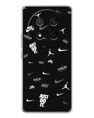Чехол для Huawei Honor X9c с картинкой «Nike Black Pattern»