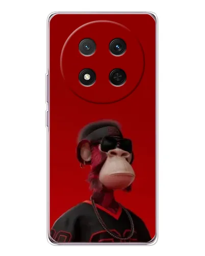 Чехол для Huawei Honor X9c с картинкой «Bored Ape в красном»