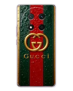 Чехол для Huawei Honor X9c с картинкой «Gucci — фирменная полоса и золото» Чехол для Huawei Honor X9c с картинкой «Gucci — фирменная полоса и золото»