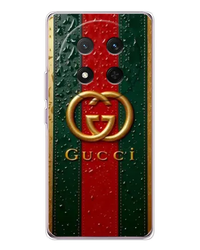 Чехол для Huawei Honor X9c с картинкой «Gucci — фирменная полоса и золото» Чехол для Huawei Honor X9c с картинкой «Gucci — фирменная полоса и золото»