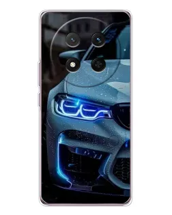 Чехол для Huawei Honor X9c с картинкой «Взгляд BMW с синими фарами»