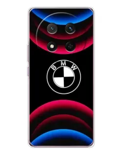 Чехол для Huawei Honor X9c с картинкой «Логотип BMW и неоновые дуги»