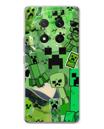 Чехол для Huawei Honor X9c с картинкой «Криперы Minecraft»