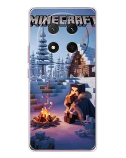 Чехол для Huawei Honor X9c с картинкой «Зимний Minecraft»
