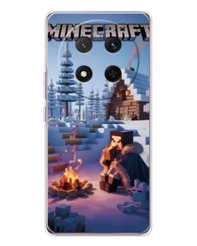 Чехол для Huawei Honor X9c с картинкой «Зимний Minecraft»