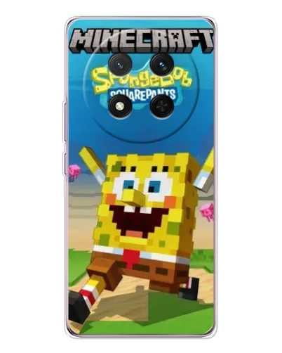 Чехол для Huawei Honor X9c с картинкой «Губка Боб Minecraft» Чехол для Huawei Honor X9c с картинкой «Губка Боб Minecraft»