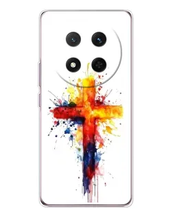 Чехол для Huawei Honor X9c с картинкой «Акварельный крест»