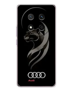 Чехол для Huawei Honor X9c с картинкой «Графика — пантера и Audi»