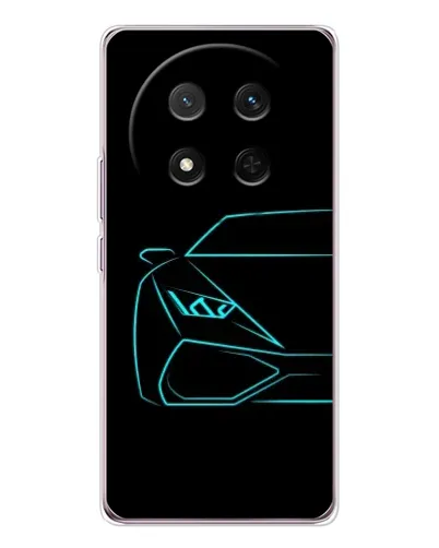 Чехол для Huawei Honor X9c с картинкой «Голубой силуэт Lamborghini»