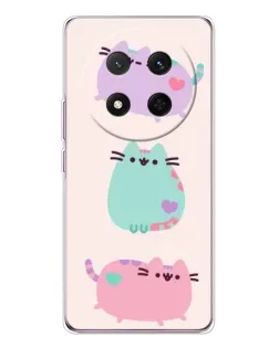 Чехол для Huawei Honor X9c с картинкой «Pusheen трио» Чехол для Huawei Honor X9c с картинкой «Pusheen трио»