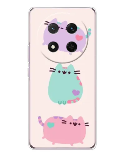 Чехол для Huawei Honor X9c с картинкой «Pusheen трио» Чехол для Huawei Honor X9c с картинкой «Pusheen трио»