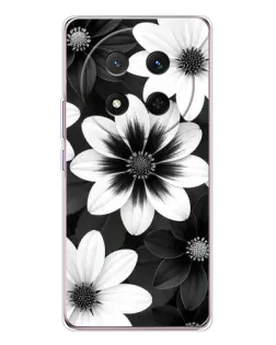 Чехол для Huawei Honor X9c с картинкой «Монохромные астры»