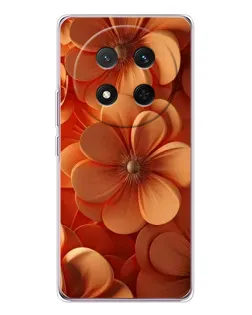 Чехол для Huawei Honor X9c с картинкой «Оранжевый макро цветок»