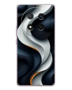 Чехол для Huawei Honor X9c с картинкой «Объемные черно-белые ленты»