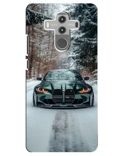 Чехол для Huawei Mate 10 Pro с картинкой «BMW в зимнем лесу»