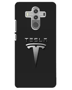 Чохол для Huawei Mate 10 Pro з картинкою «Сталевий логотип Tesla»
