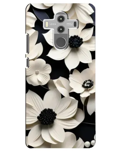 Чехол для Huawei Mate 10 Pro с картинкой «Объемные белые цветы»