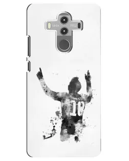 Чохол для Huawei Mate 10 Pro з картинкою «Чорно-білий силует Мессі»