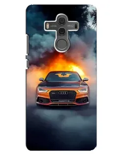 Чехол для Huawei Mate 10 с картинкой «Audi в огненном дыму»