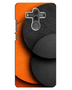 Чехол для Huawei Mate 10 с картинкой «Геометрия оранжевых кругов»