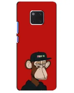 Чехол для Huawei Mate 20 Pro (LYA-L09, LYA-L29) с картинкой «Bored Ape — красный фон»