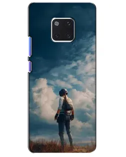 Чохол для Huawei Mate 20 Pro (LYA-L09, LYA-L29) з картинкою «Герой PUBG на скелі»