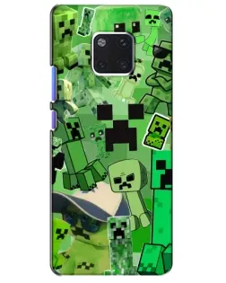 Чехол для Huawei Mate 20 Pro (LYA-L09, LYA-L29) с картинкой «Криперы Minecraft»