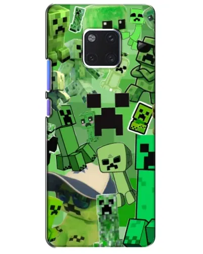 Чехол для Huawei Mate 20 Pro (LYA-L09, LYA-L29) с картинкой «Криперы Minecraft»
