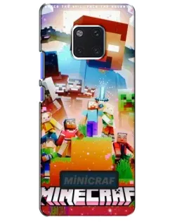 Чехол для Huawei Mate 20 Pro (LYA-L09, LYA-L29) с картинкой «Minecraft герои игры»