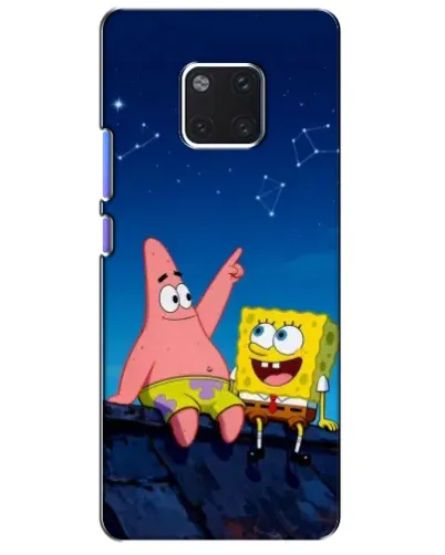 Чехол для Huawei Mate 20 Pro (LYA-L09, LYA-L29) с картинкой «Губка Боб и Патрик ночью»