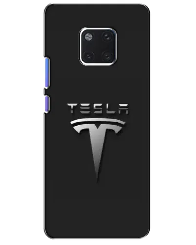 Чехол для Huawei Mate 20 Pro (LYA-L09, LYA-L29) с картинкой «Стальной логотип Tesla»