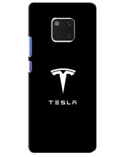 Чехол для Huawei Mate 20 Pro (LYA-L09, LYA-L29) с картинкой «Tesla White Logo»