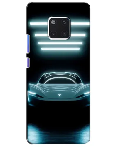 Чехол для Huawei Mate 20 Pro (LYA-L09, LYA-L29) с картинкой «Tesla в неоне»