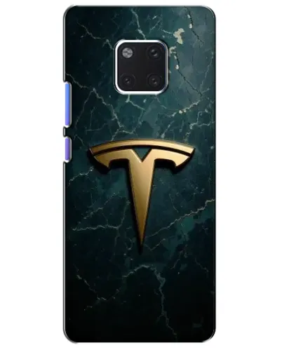 Чехол для Huawei Mate 20 Pro (LYA-L09, LYA-L29) с картинкой «Мраморная Tesla Gold»