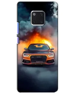 Чохол для Huawei Mate 20 Pro (LYA-L09, LYA-L29) з картинкою «Audi у вогняному диму»