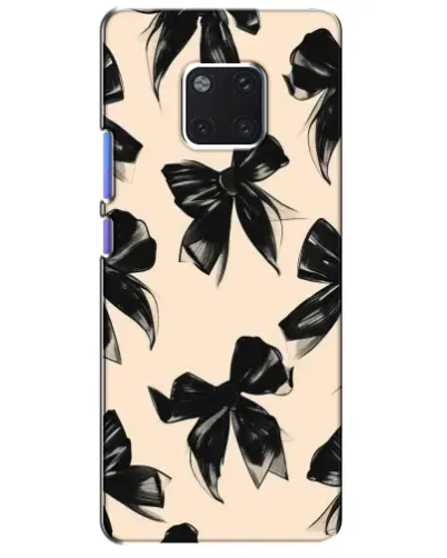 Чехол для Huawei Mate 20 Pro (LYA-L09, LYA-L29) с картинкой «Паттерн черные банты»