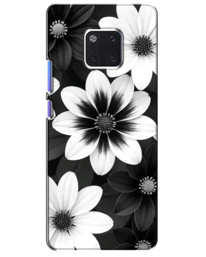 Чехол для Huawei Mate 20 Pro (LYA-L09, LYA-L29) с картинкой «Монохромные астры»